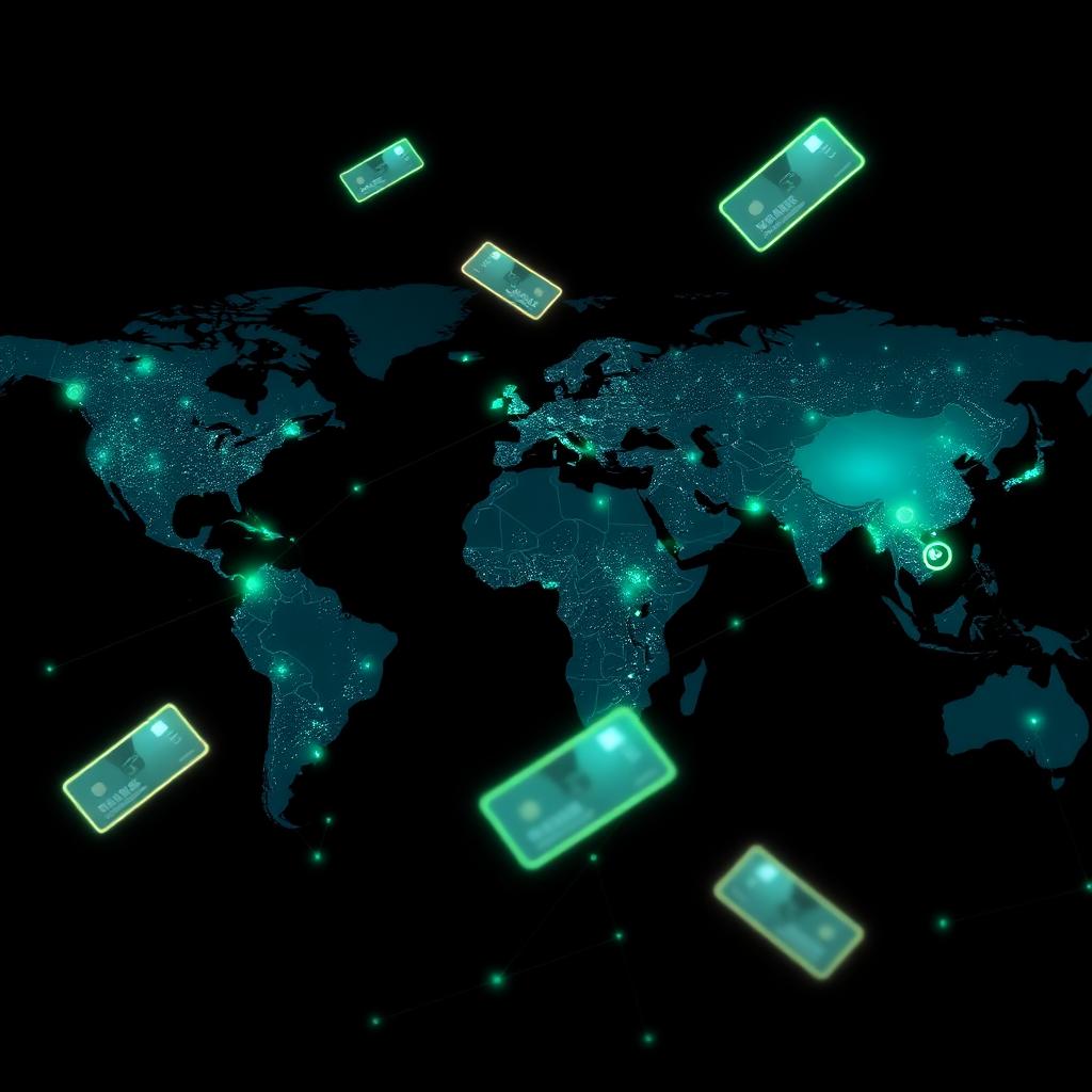 Global finance network with cards